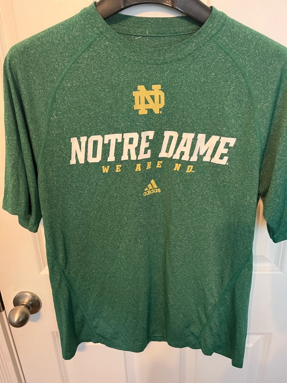 adidas Green Climalite Tee with White Logo